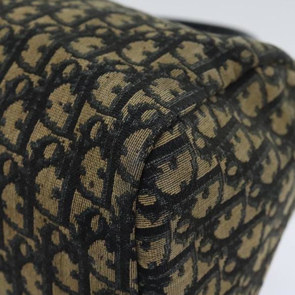 Christian Dior Trotter Canvas Hand Bag Navy Gold Auth 93865 - Picture 15 of 16